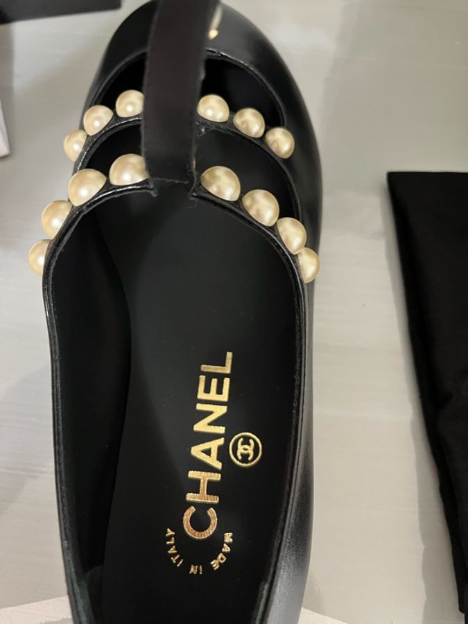 CHANEL 香奈兒《全新》珍珠瑪莉珍平底鞋 Mary Jane 黑色|36C|專櫃正品 全配-15