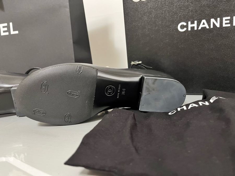 CHANEL 香奈兒《全新》珍珠瑪莉珍平底鞋 Mary Jane 黑色|36C|專櫃正品 全配-21