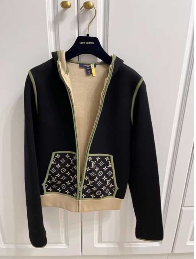 LV Louis Vuitton《近全新》幾何Monogram連帽拉鍊外套|XXS|義大利製|附購證-39
