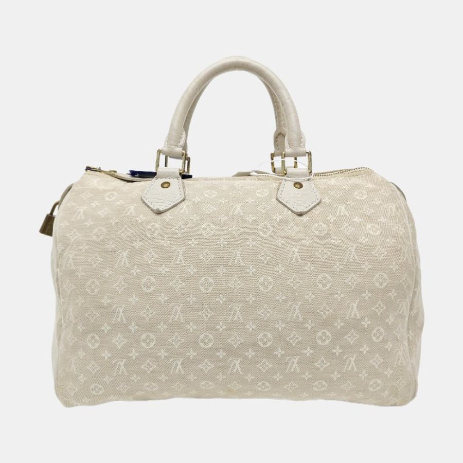 LOUIS VUITTON SPEEDY 30 米色帆布經典老花波士頓包-4