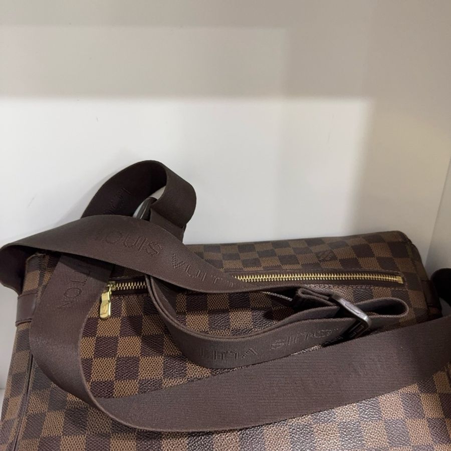 LouisVuitton 路易威登棋盤格翻蓋公文包郵差包尺寸32x10.5x26-7
