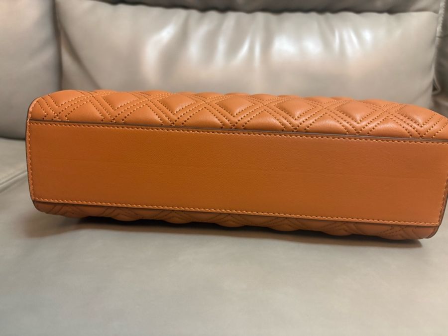 TORY BURCH Fleming 流蘇菱格翻蓋斜背鏈包 棕-2