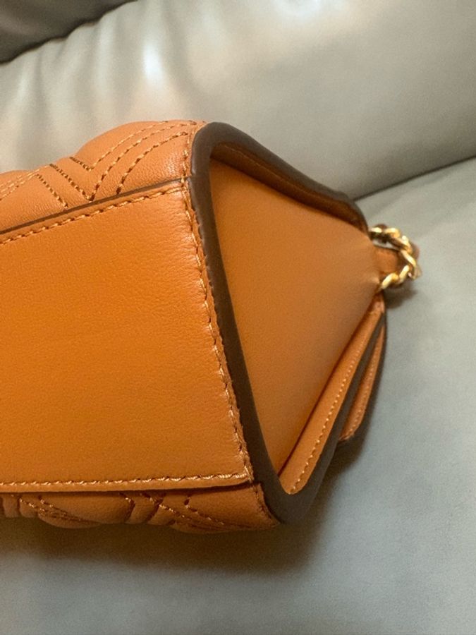 TORY BURCH Fleming 流蘇菱格翻蓋斜背鏈包 棕-3