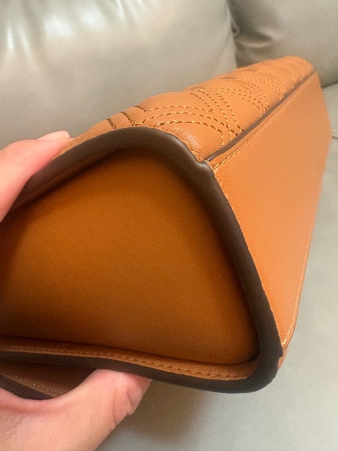 TORY BURCH Fleming 流蘇菱格翻蓋斜背鏈包 棕-4