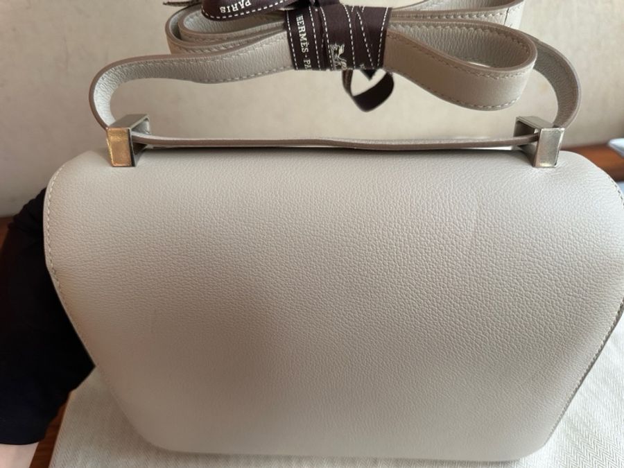 Hermes 80珍珠灰銀扣evercolor皮康康24,D刻-14