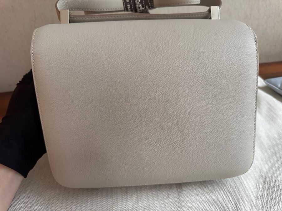Hermes 80珍珠灰銀扣evercolor皮康康24,D刻-15