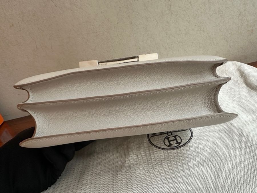 Hermes 80珍珠灰銀扣evercolor皮康康24,D刻-23