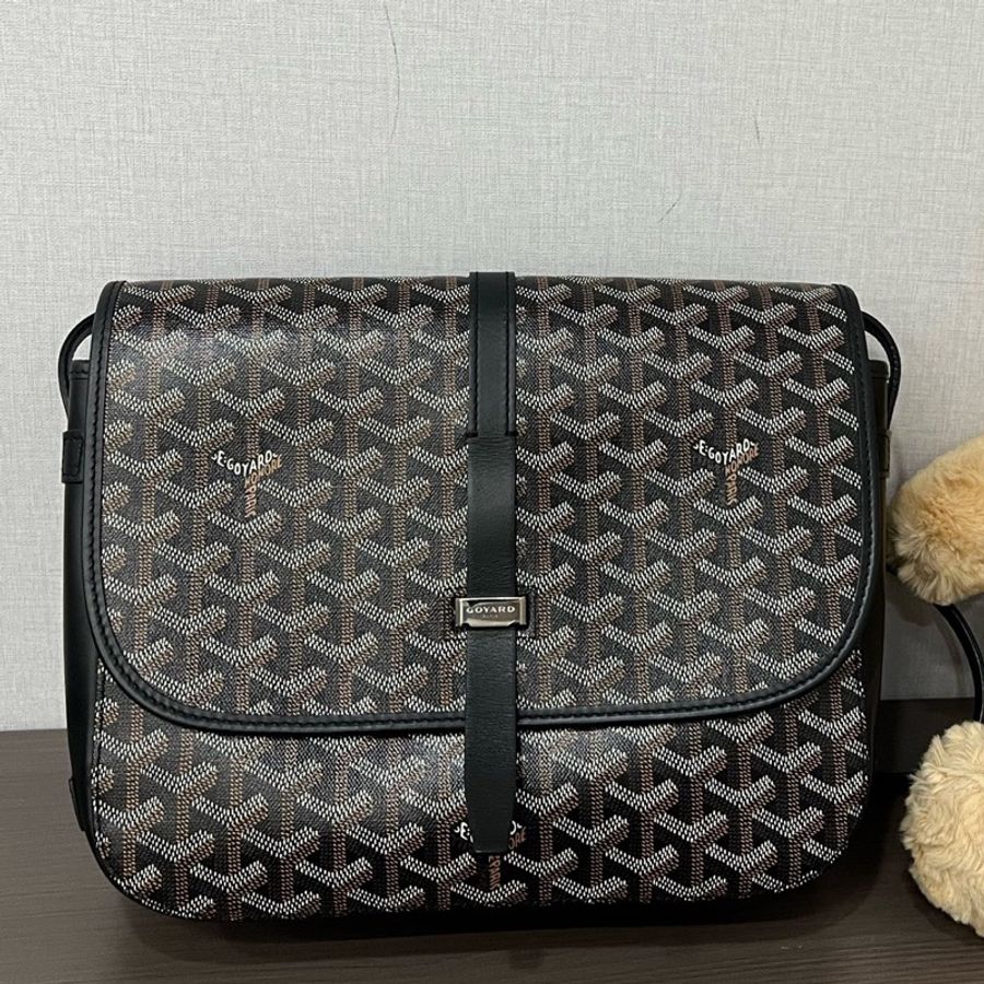 Goyard 戈雅 黑色Belvedere郵差包 尺寸28*24。-0