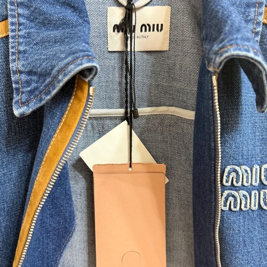 Miumiu 25年 牛仔拼麂皮外套(男女皆可穿)-4