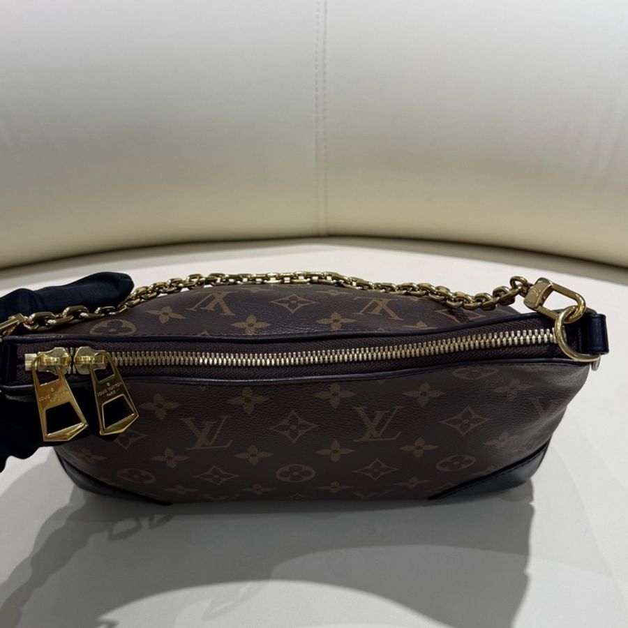 Louis Vuitton 路易威登 boulogn經典老花黑牛角包斜挎包 芯片 塵袋 購證 26*9.5*16。-2