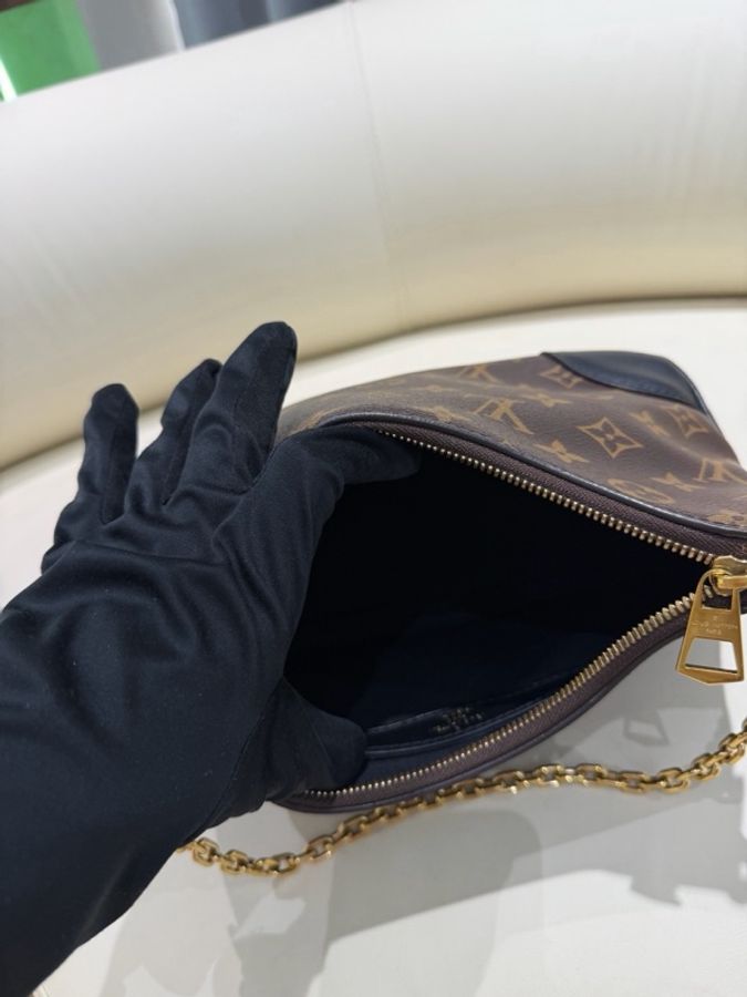 Louis Vuitton 路易威登 boulogn經典老花黑牛角包斜挎包 芯片 塵袋 購證 26*9.5*16。-9