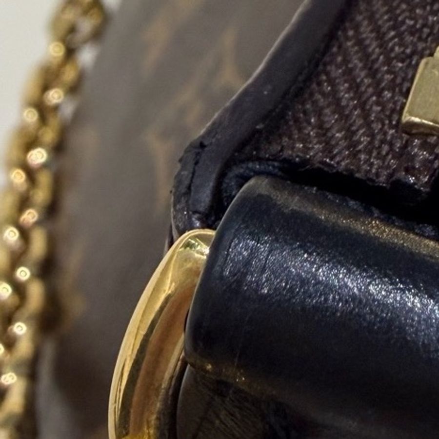 Louis Vuitton 路易威登 boulogn經典老花黑牛角包斜挎包 芯片 塵袋 購證 26*9.5*16。-10
