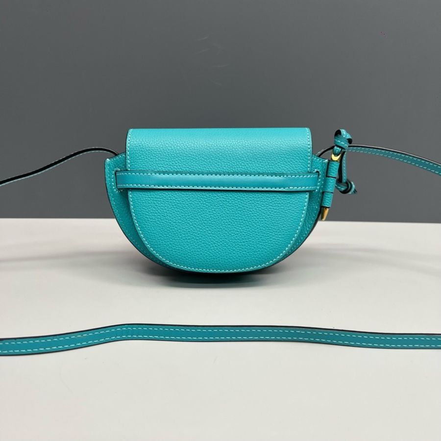 Loewe羅意威 湖水藍全皮迷你gate馬鞍包 98新-1