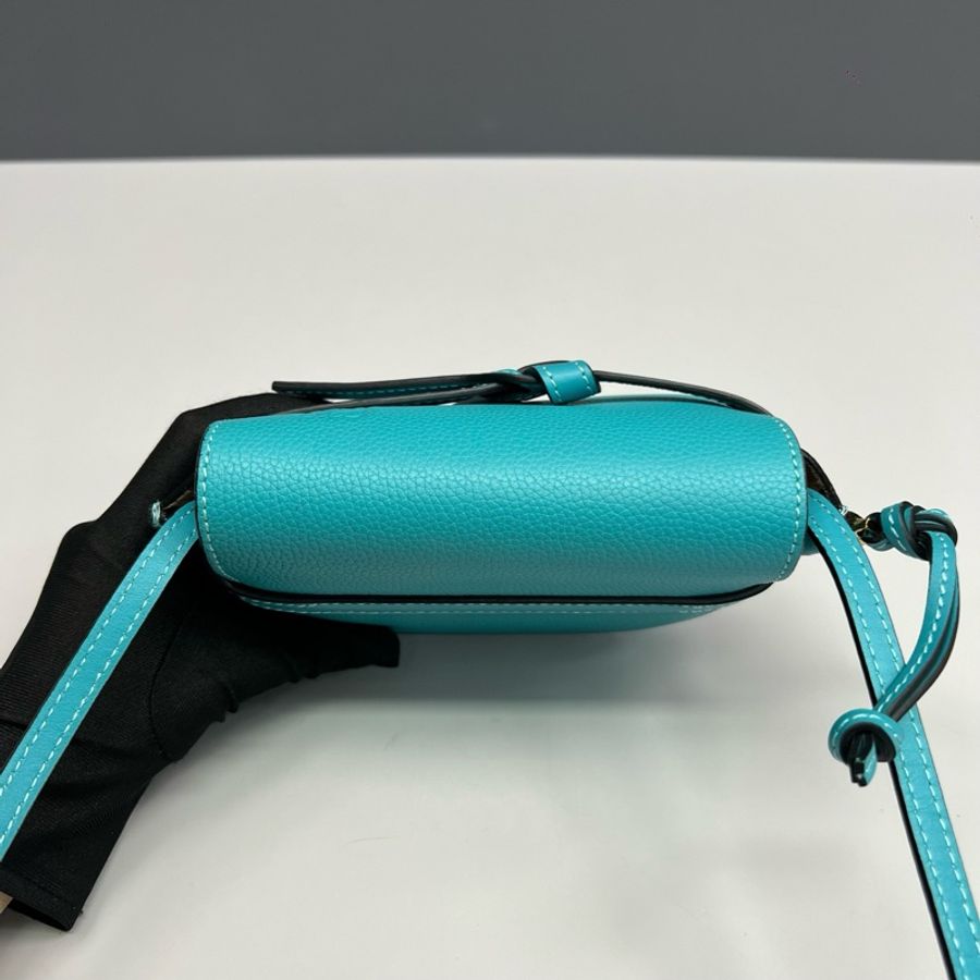 Loewe羅意威 湖水藍全皮迷你gate馬鞍包 98新-4