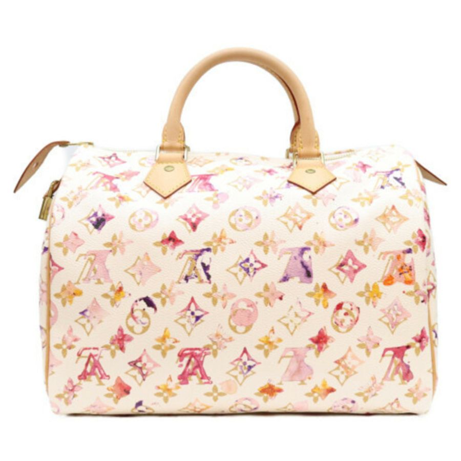 路易威登 M95751 Monogram Watercolor VVN Speedy 30 波士頓包,白色(Blanc),女士-2