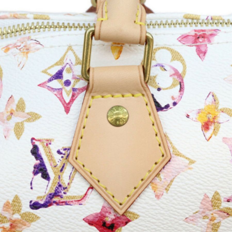 路易威登 M95751 Monogram Watercolor VVN Speedy 30 波士頓包,白色(Blanc),女士-6