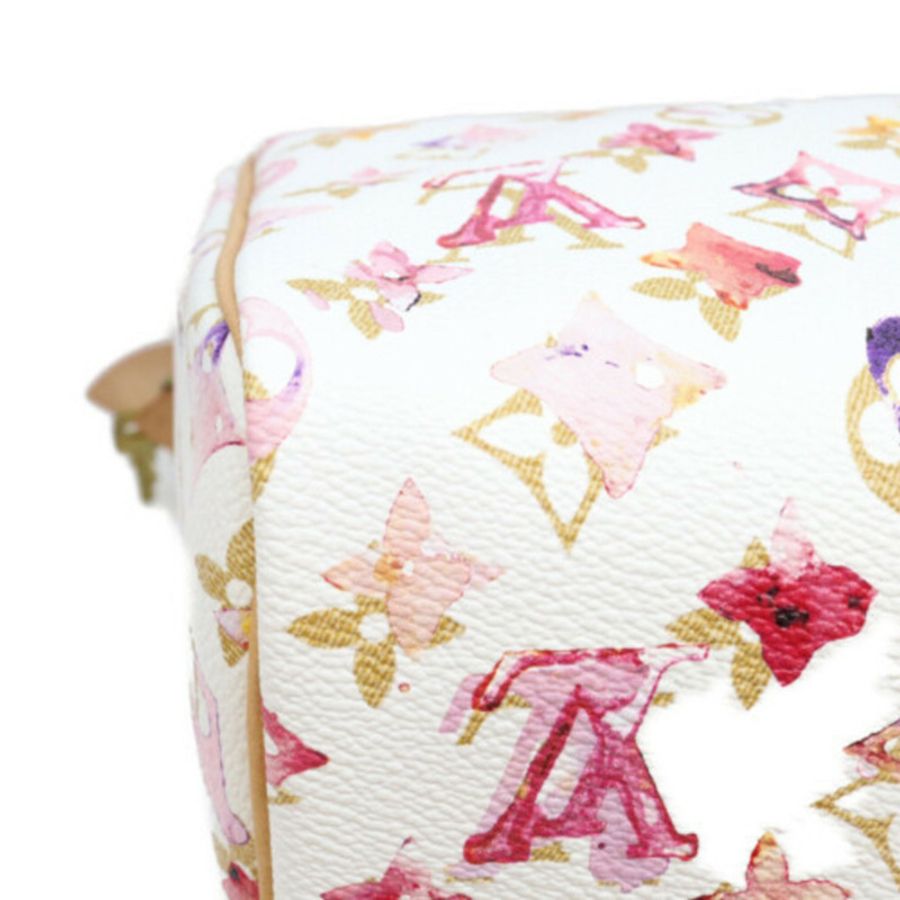 路易威登 M95751 Monogram Watercolor VVN Speedy 30 波士頓包,白色(Blanc),女士-8