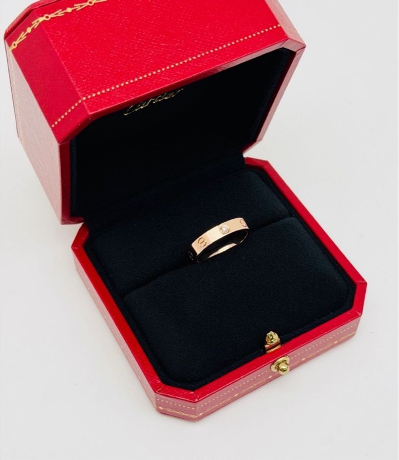 Cartier 卡地亞 love 單鑽 一鑽 玫瑰金 戒指 50碼 (有其他尺寸)-1