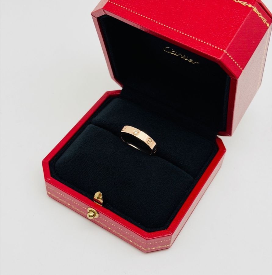 Cartier 卡地亞 love 單鑽 一鑽 玫瑰金 戒指 50碼 (有其他尺寸)-2