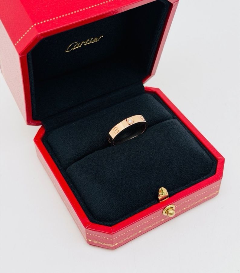 Cartier 卡地亞 love 單鑽 一鑽 玫瑰金 戒指 50碼 (有其他尺寸)-3