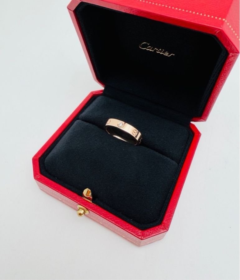 Cartier 卡地亞 love 單鑽 一鑽 玫瑰金 戒指 50碼 (有其他尺寸)-4