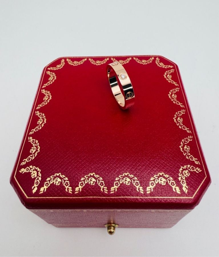 Cartier 卡地亞 love 單鑽 一鑽 玫瑰金 戒指 50碼 (有其他尺寸)-5