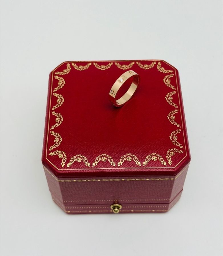 Cartier 卡地亞 love 單鑽 一鑽 玫瑰金 戒指 50碼 (有其他尺寸)-6
