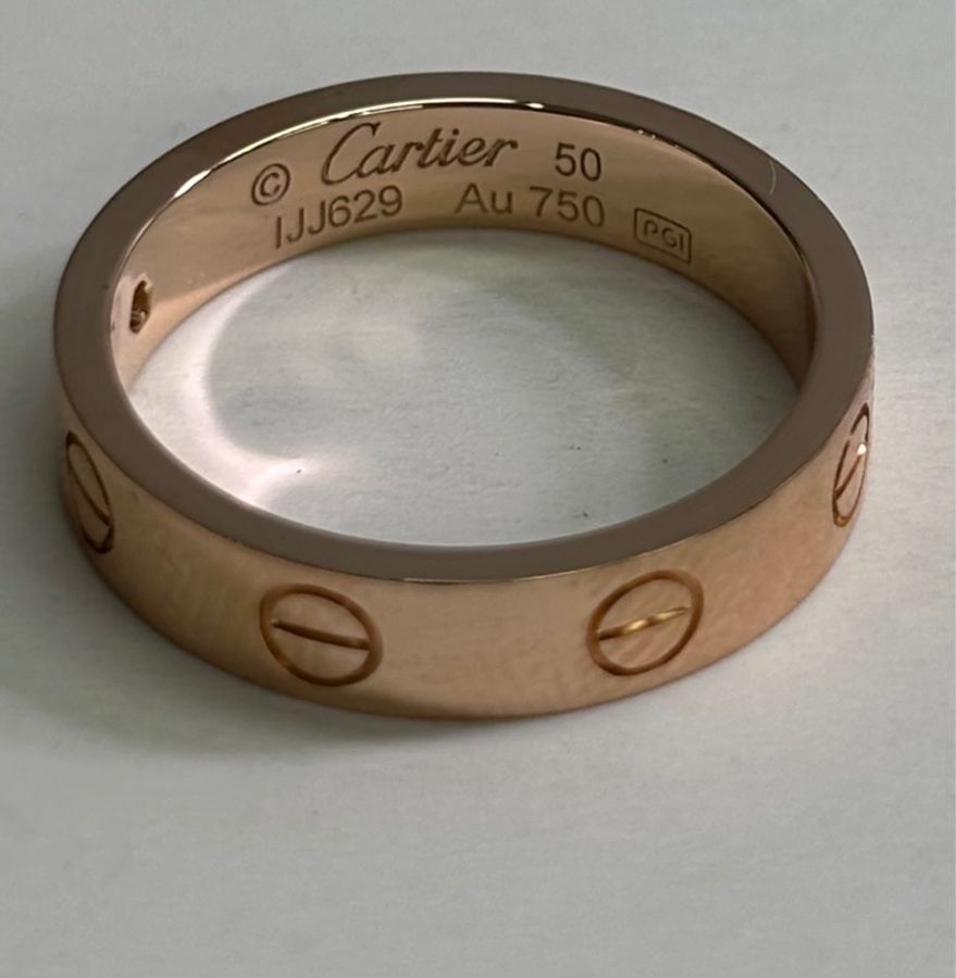Cartier 卡地亞 love 單鑽 一鑽 玫瑰金 戒指 50碼 (有其他尺寸)-7