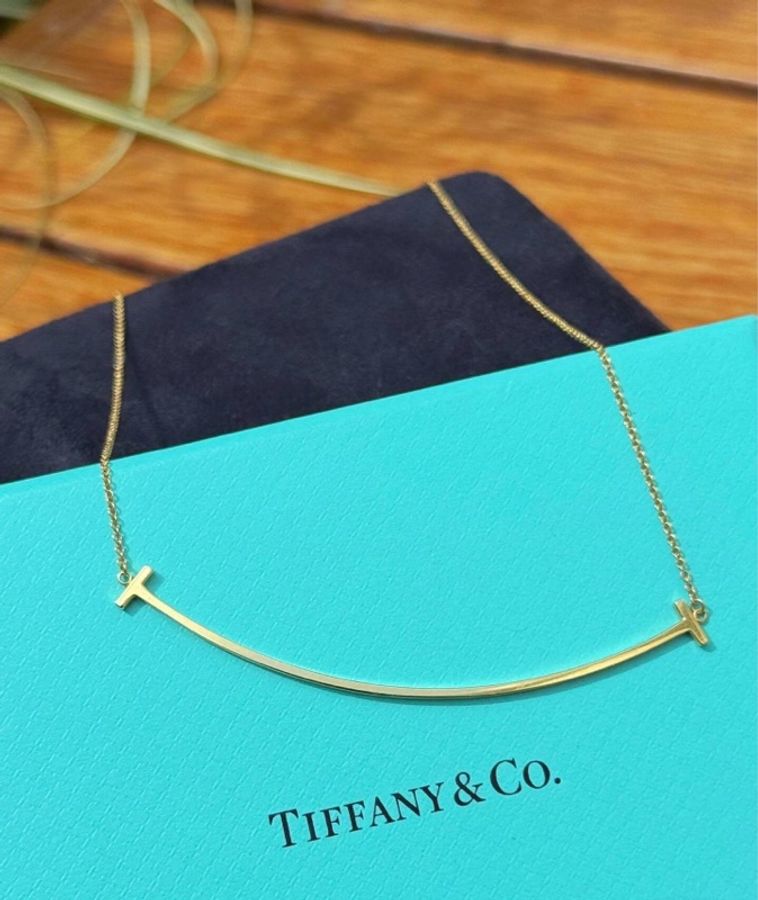 tiffany蒂芙尼 K黃金 微笑 笑臉 項鍊 U 大號-5
