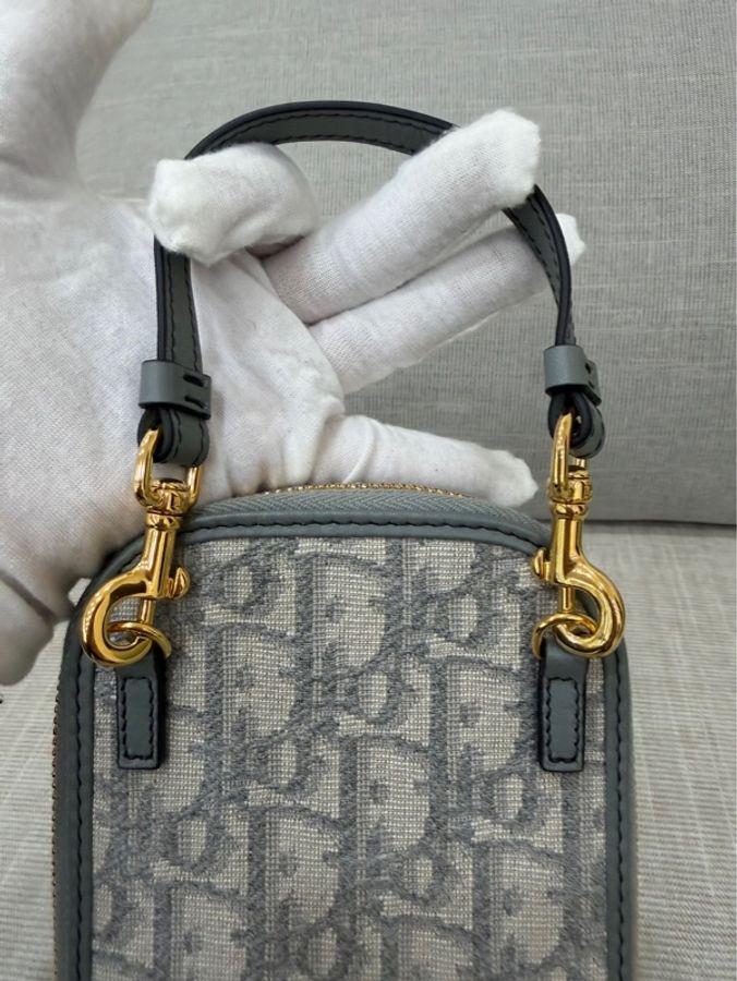 Dior 30 Montaigne Oblique 緹花 灰色 手機包 手提包 斜背包-12