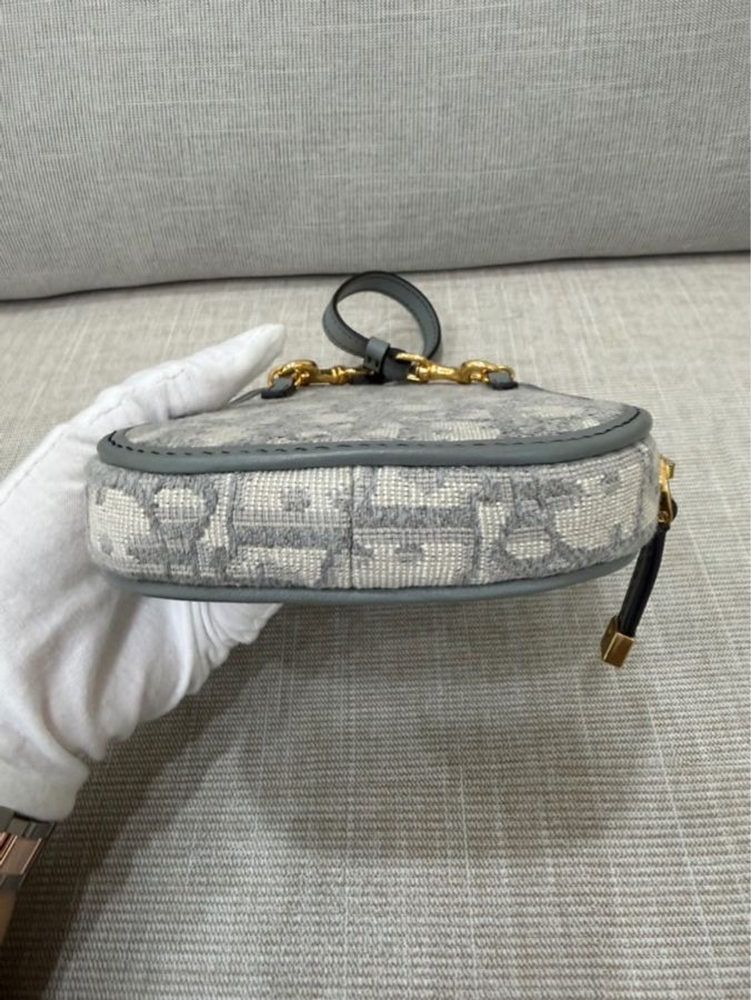 Dior 30 Montaigne Oblique 緹花 灰色 手機包 手提包 斜背包-17