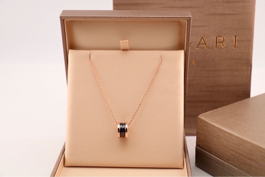 BVLGARI 寶格麗 玫瑰金 黑陶瓷 彈簧 項鍊 新扣-3