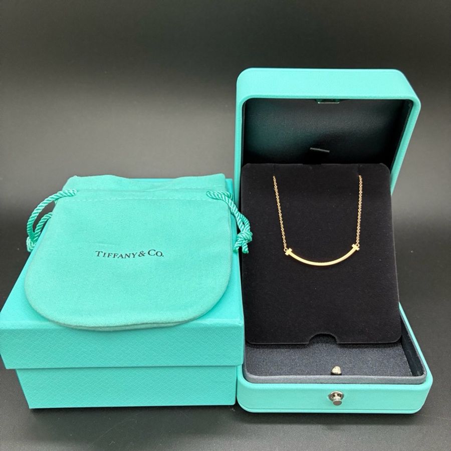 tiffany蒂芙尼 玫瑰金 微笑 笑臉 項鍊 26年有票全套 小號 小u-1