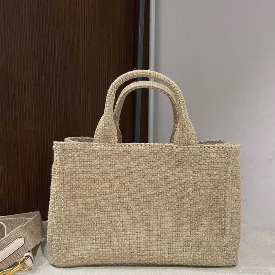 PRADA普拉達 JARDINIÈRE 品牌字母徽標 手提包 男女同款情侶款 米色,尺寸31/20/15cm-1