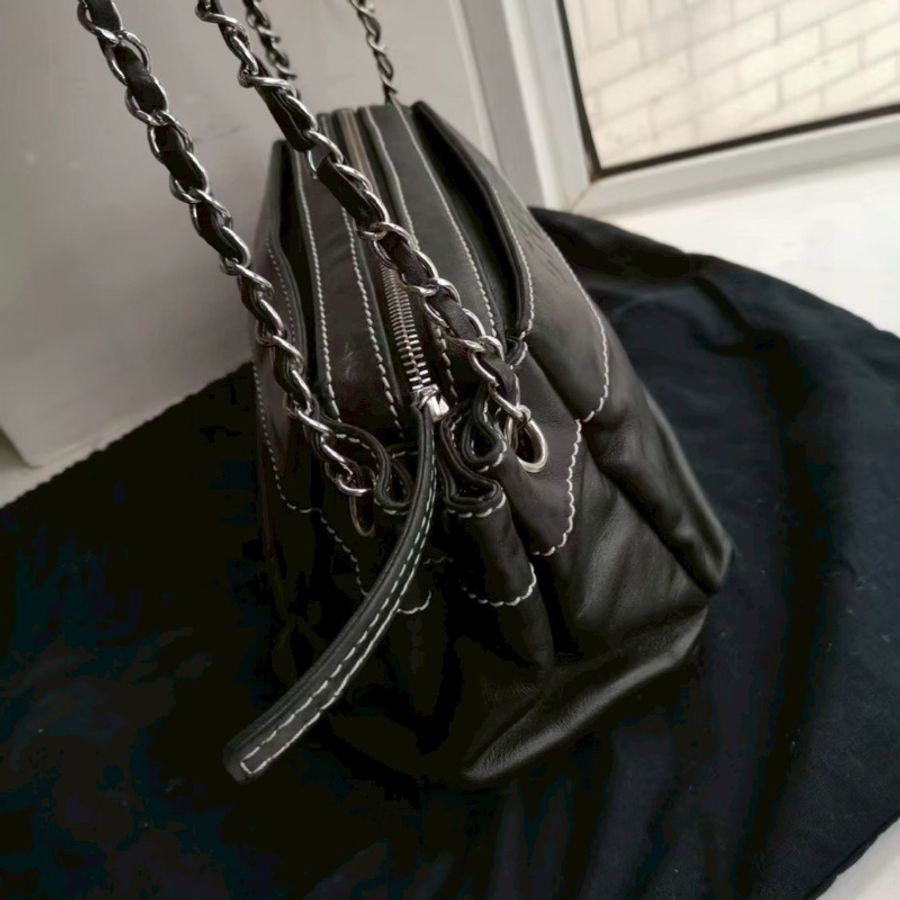 99新好成色🖤#香奈兒 #黑銀hobo #塵袋保卡 #可肩背可放長夾-8