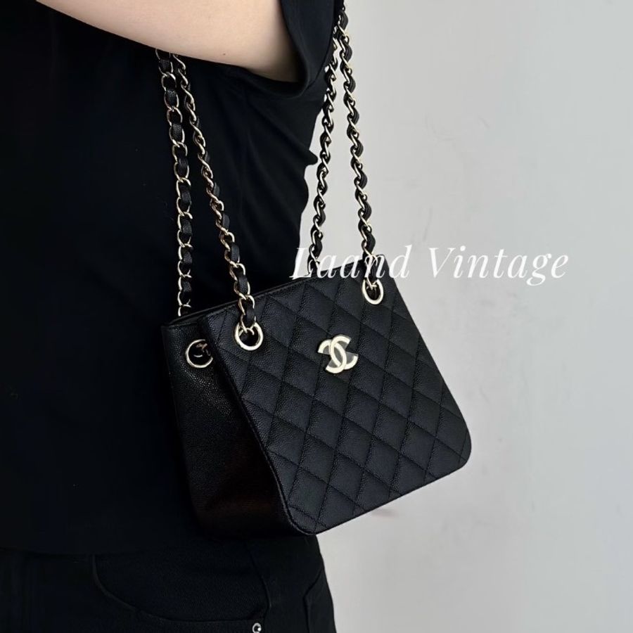 全新全配🖤#香奈兒 #24C #托特包mini #荔枝牛皮-0