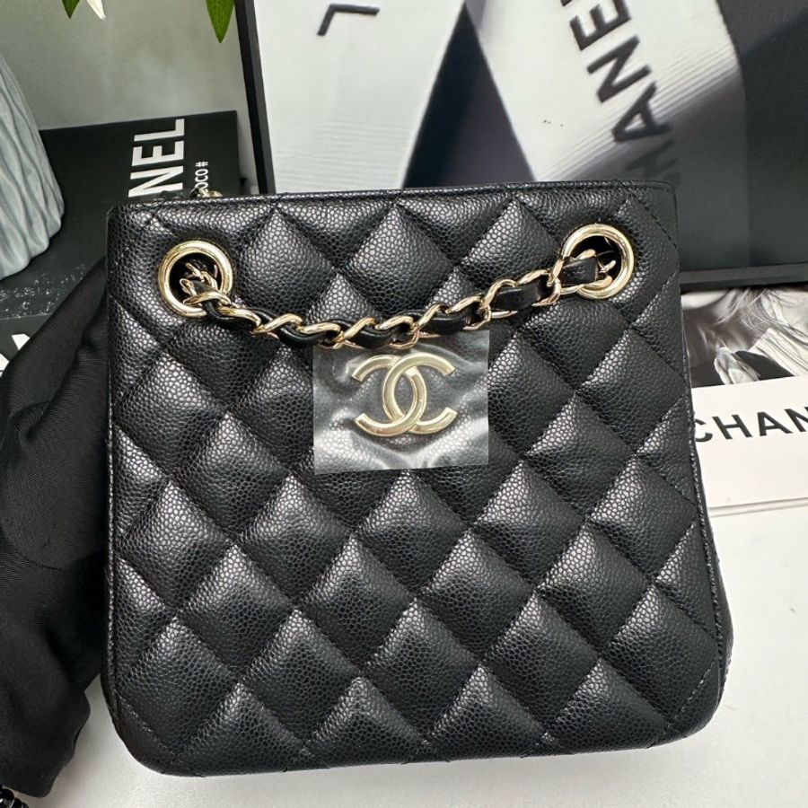 全新全配🖤#香奈兒 #24C #托特包mini #荔枝牛皮-2