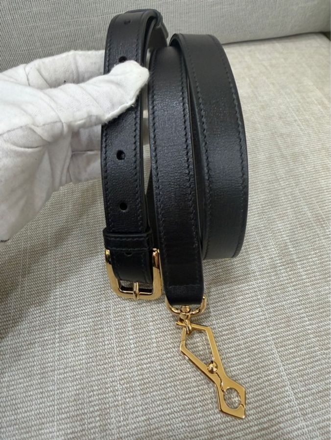 Gucci 經典黑色1955系列馬銜扣斜背包-28