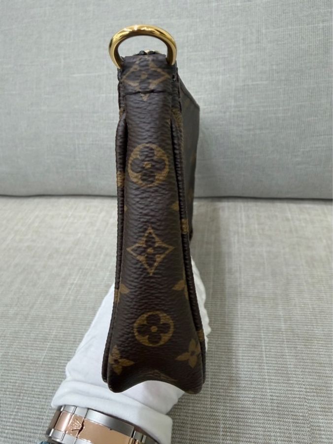 LV Multi Pochette 經典五合一 帆布牛皮飾邊提花肩帶手拿/肩背包/5合1包/麻將包 (M44813-綠色)-8