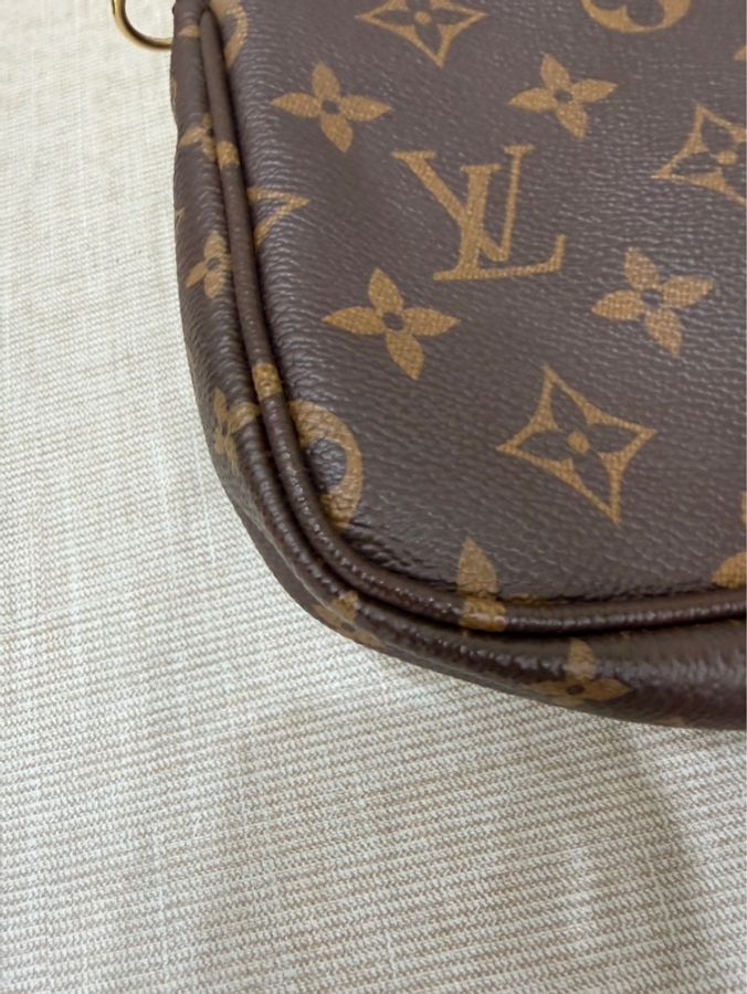 LV Multi Pochette 經典五合一 帆布牛皮飾邊提花肩帶手拿/肩背包/5合1包/麻將包 (M44813-綠色)-13