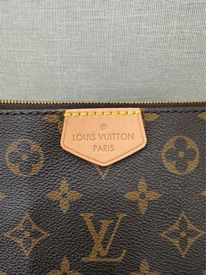 LV Multi Pochette 經典五合一 帆布牛皮飾邊提花肩帶手拿/肩背包/5合1包/麻將包 (M44813-綠色)-17
