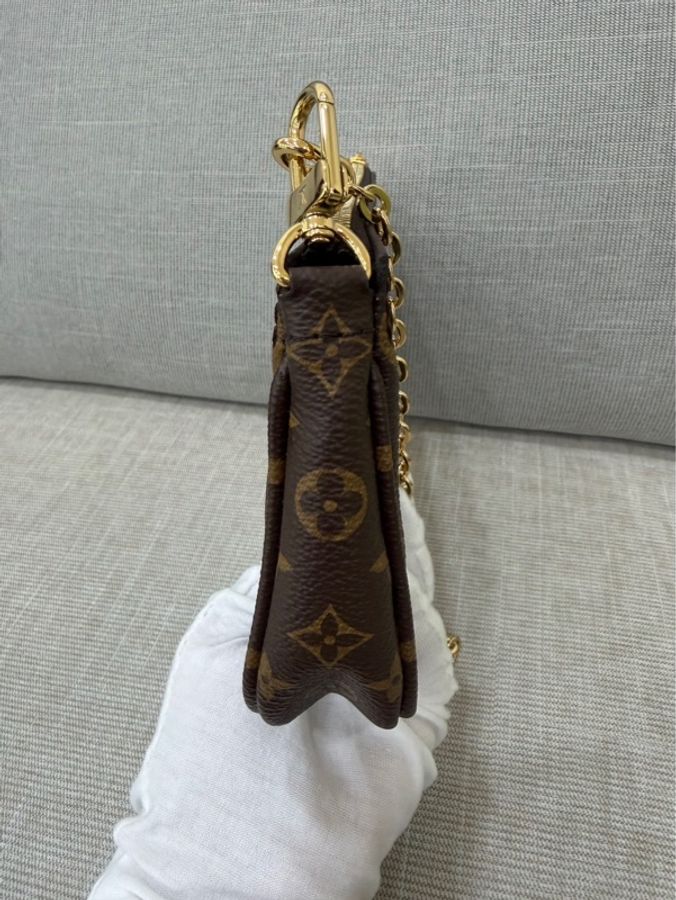 LV Multi Pochette 經典五合一 帆布牛皮飾邊提花肩帶手拿/肩背包/5合1包/麻將包 (M44813-綠色)-22