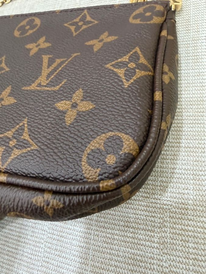 LV Multi Pochette 經典五合一 帆布牛皮飾邊提花肩帶手拿/肩背包/5合1包/麻將包 (M44813-綠色)-26
