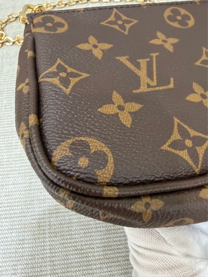 LV Multi Pochette 經典五合一 帆布牛皮飾邊提花肩帶手拿/肩背包/5合1包/麻將包 (M44813-綠色)-27