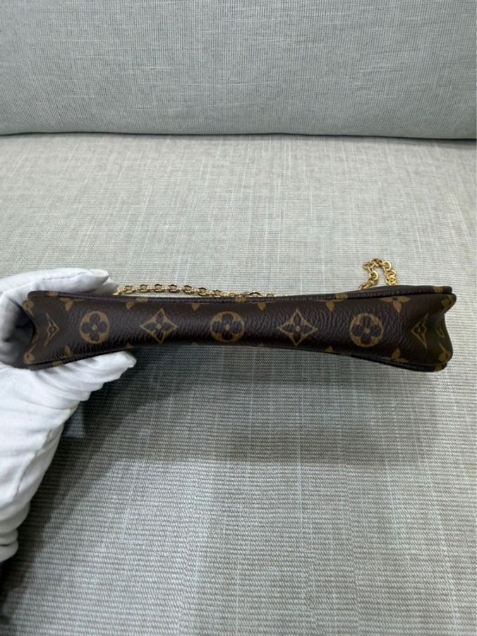 LV Multi Pochette 經典五合一 帆布牛皮飾邊提花肩帶手拿/肩背包/5合1包/麻將包 (M44813-綠色)-28