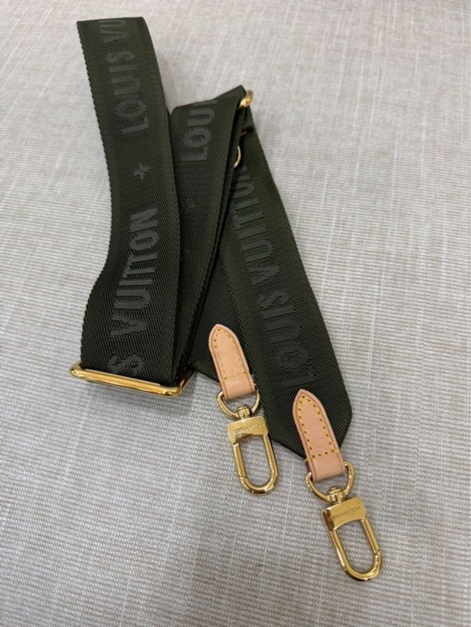 LV Multi Pochette 經典五合一 帆布牛皮飾邊提花肩帶手拿/肩背包/5合1包/麻將包 (M44813-綠色)-49