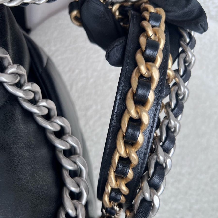 全新全配🖤#香奈兒 #黑銀19bag小號 #晶片款 #盒子塵袋購證-15