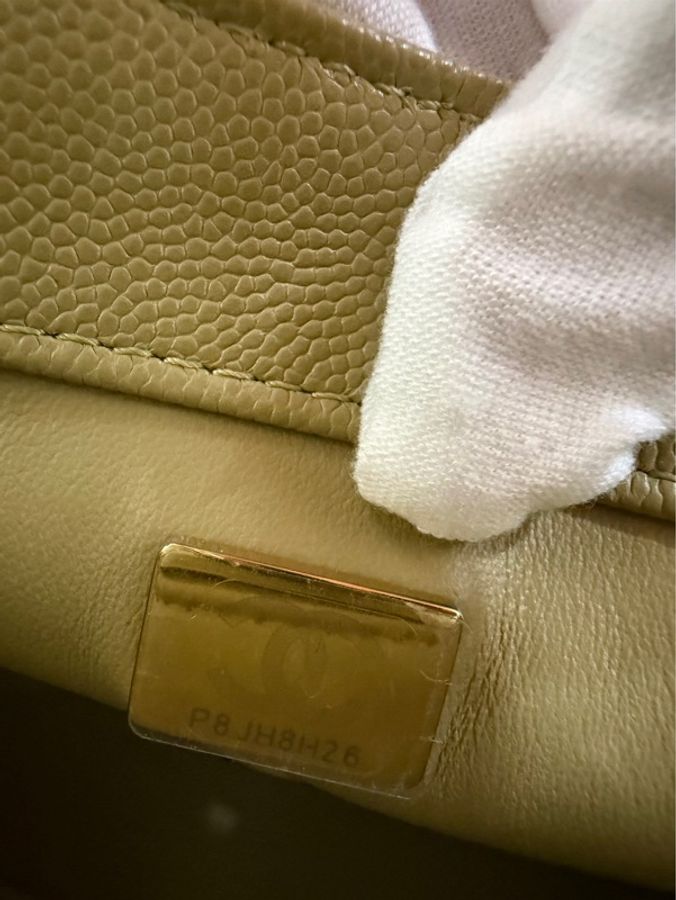 Chanel香奈兒芥末黃荔枝牛皮coco handle mini 金釦-24