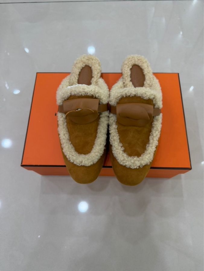 愛馬仕HERMES泰迪熊🧸毛毛 Kelly拖鞋-0