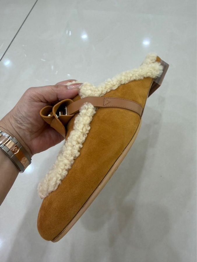 愛馬仕HERMES泰迪熊🧸毛毛 Kelly拖鞋-9